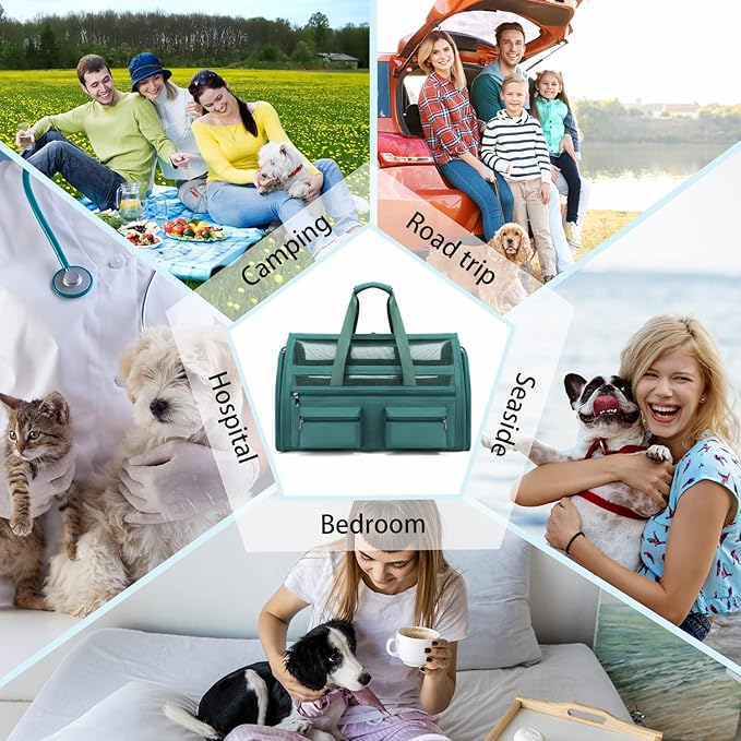 Cat Carrier Bag,Soft Sided Ventilated Pet Carrier for Small Dog Airline Approved Travel Puppy Carrier with Breathable Mesh, Foldable Portable for Outdoor Car