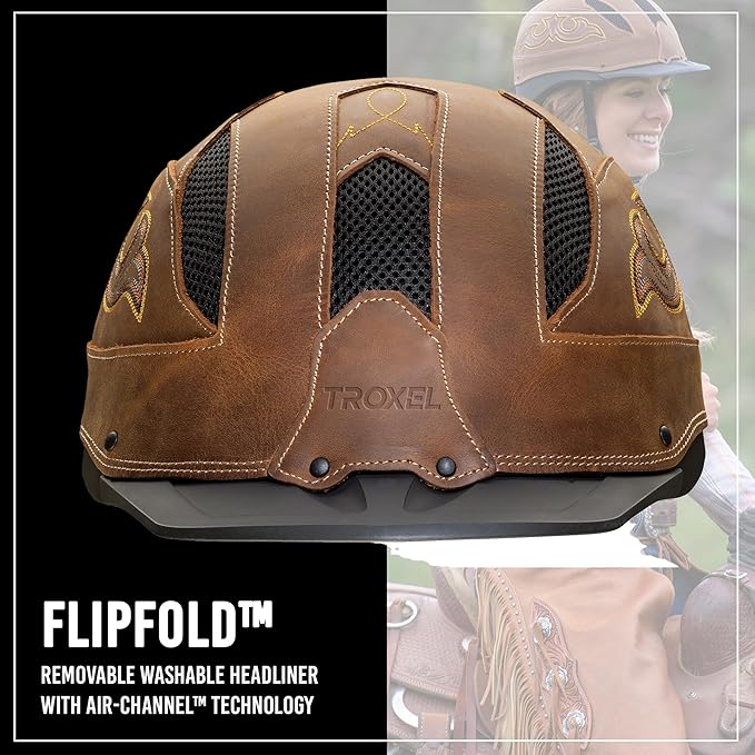 Troxel Cheyenne Rugged Horse Riding Helmet, Low-Profile, Self-Adjustable Design, Safety Horseback Riding Gear