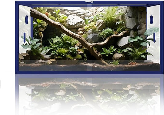 120 Gallon Bearded Dragon Tank,48" x 24" x 24" Reptile Tank with Sliding Door Top Screen Ventilation, Front Opening Reptile Enclosure for Easy Maintenance