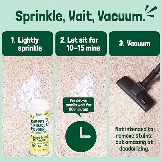 Sunny & Honey Carpet Deodorizer Powder - 20 Oz, Summer Lemonade Scent - Rug Cleaner & Carpet Cleaning Powder for Vacuuming & Upholstery Freshener for Pets & Kids