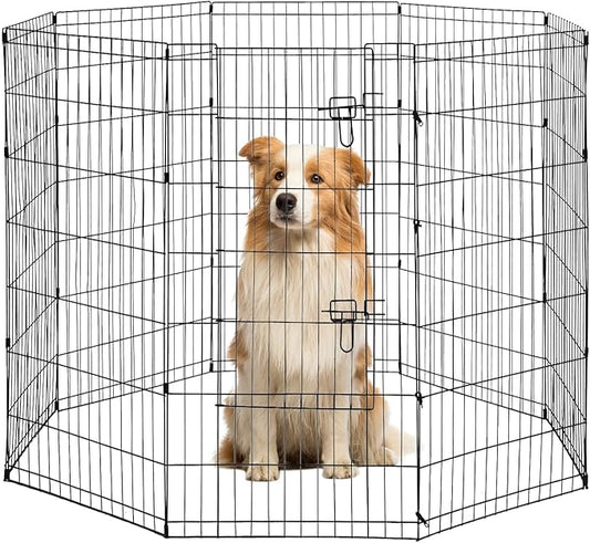 48 Tall Dog Playpen Crate Fence Pet Play Pen Exercise Cage -8 Pane