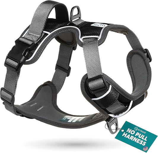 Embark Adventure Dog Harness, Reflective Trim XL Harness for Extra Large Dogs No Pull - Military Grade Nylon, 2 Leash Clips & Gel Lined Handle. Soft & Padded Puppy Dog for Any Breed