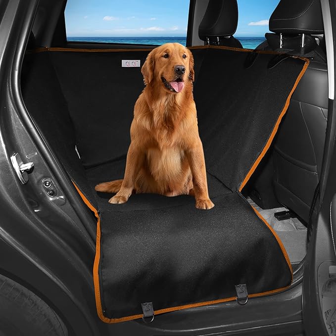 njnj Dog Car Seat Cover for Back Seat - Waterproof Dog Half Hammock for Cars,Scratchproof Pet Backseat Protector,Perdurable,Non-Slip Booster Seat for Small,Medium and Large Dogs