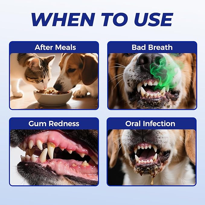 Wellix 100 Count Dog Teeth Cleaning Wipes for Dogs & Cats - Natural Formula Dental Care Finger Wipes Reduces Dog Plaque, Tartar & Bad Breath - No-Rinse Disposable Dog Dental Wipes
