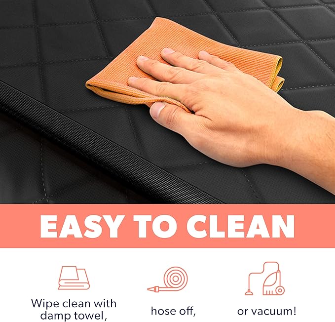 Active Pets Dog Car Seat Cover, Waterproof Front Seat Protector for SUV Truck Sedan, Pet Safety Travel Comfort System with Universal Fit, Black