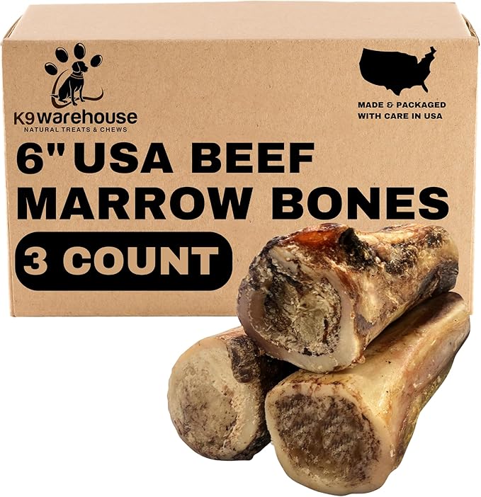 Beef Bone Marrow Dog Treats - Long Lasting Dog Bones for Aggressive Chewers - All-Natural Marrows Treats for Dogs - High-Protein Marrow Bones for Dogs Small, Medium, Large & Extra Large