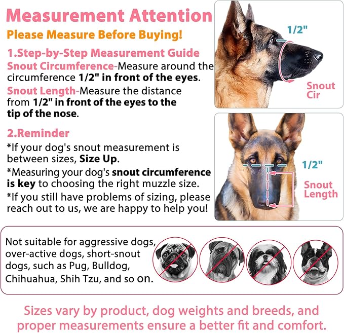 LUCKYPAW Dog Muzzle, Mesh Muzzle for Large Medium Small Dogs, Soft Mouth Guard for Biting Chewing, Breathable Mouth Guard with Adjustable Strap for Training(Black, XL(Snout:11"-12.25"))