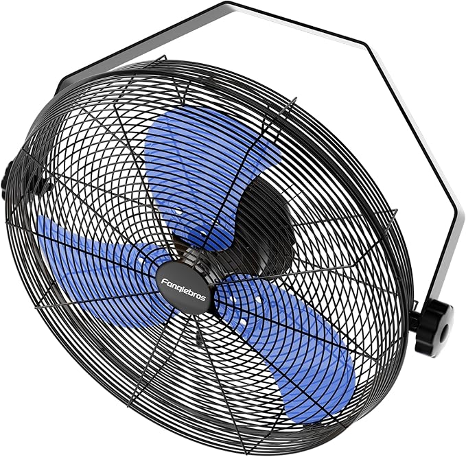 2600 CFM 14 inch Outdoor High Velocity Wall Mounted Fan, 3-Speed Metal Fans with IP44 Enclosure Motor, Industrial Grade Weatherproof Wall Fan for Patio, Greenhouse, Garage, and Gazebo