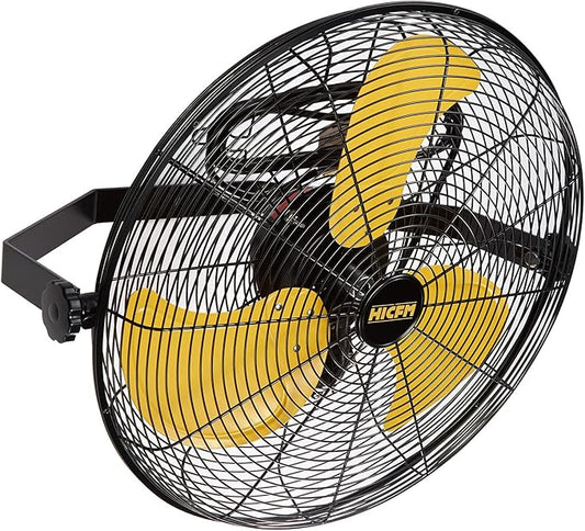 HiCFM 18" Wall Mount Fan, 4600 CFM 3 Speeds High Velocity with TEAO Enclosure Motor, 9 FT Cord, 180 Degree Tilting Heavy Duty Metal Fans for Barn, Garage, Workshop, Warehouse - UL Listed