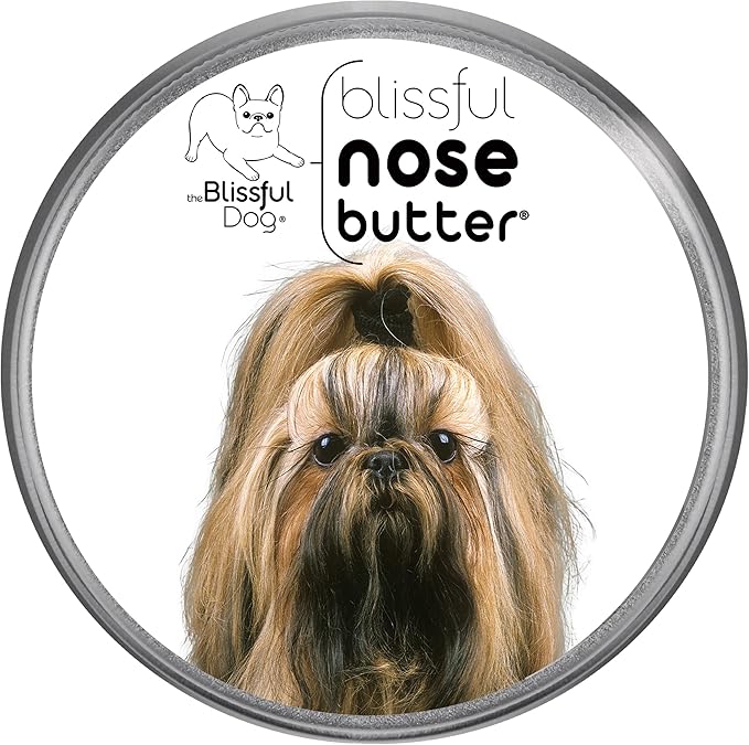 The Blissful Dog Shih Tzu Nose Butter for Dry, Cracked Skin, Lick-Safe Dog Nose Balm with Moisturizing Shea Butter, Almond, Olive, and Essential Oils, Pet Supplies, Uncented, 1 oz.