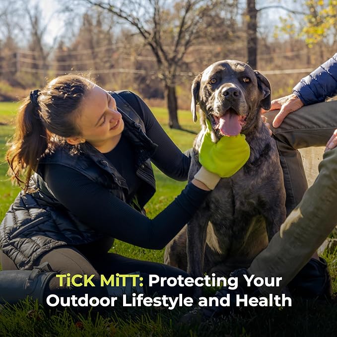 Yellow Tick Removal Glove for Humans & Pets - Safely Remove Ticks Effortlessly, Chemical-Free, Durable, Portable Tick Management Tool for Outdoor Adventures & Everyday Use