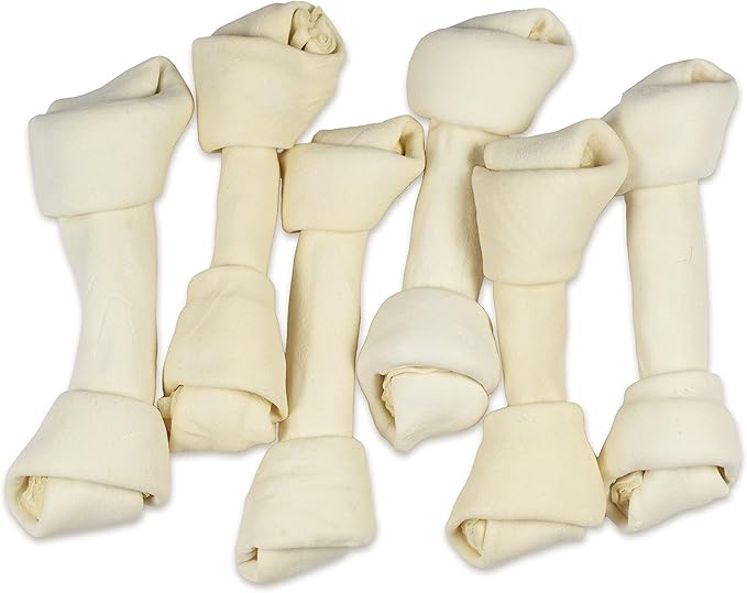 hotspot pets 8-9 Inch Large Rawhide Dog Chew Bones (10 Pack)- Made from Grass Fed Cows - Great for Dental & Oral Care for Aggressive Chewers Large Dogs
