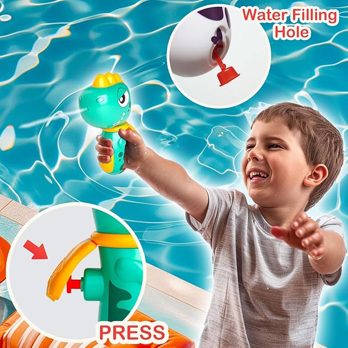 6 Pack Animal Water Gun for Kids, Mini Squirt Gun Water Blaster Soaker Toys, Dinosaur Dog Unicorn Shape Small Water Pistol Gun for Summer Outdoor Pool/Beach/Yard/Party Play