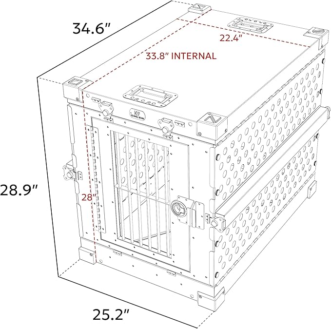 Heavy Duty Fully Collapsible Powder-Coated Aluminum Dog Crate - Medium (White)