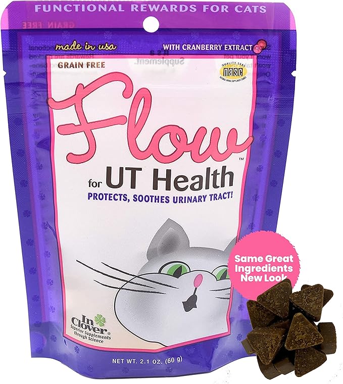 Flow Soft Chews for Daily Support for UT Health in Cats, Scientifically Formulated with Natural Ingredients for a Healthy Urinary Tract. 2.1oz. (60gm)