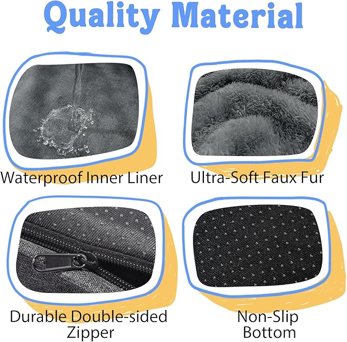 Washable Orthopedic Large Dog Bed - Dog Beds Large Sized Dogs with Removable Cover Waterproof Pet Bed with Bolster for Extra Large Pet