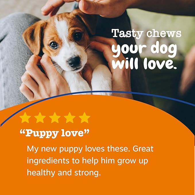 Zesty Paws Dog Multivitamin, Chewable Dog Vitamins and Supplements for Hip & Joints, Skin & Coat, Omega 3 Fish Oil for Dogs- Puppy Multivitamin - Chicken Puppy Bites- 90ct