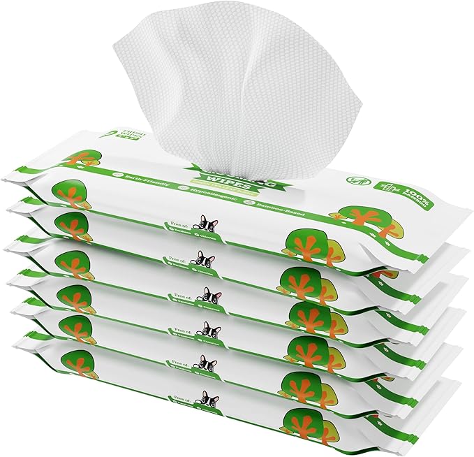 Pogi’s Dog Wipes Travel Packs – Hypoallergenic Pet Wipes for Paws, Body & Butt – Cleaning & Hydrating, Green Tea Scent, 120-Count