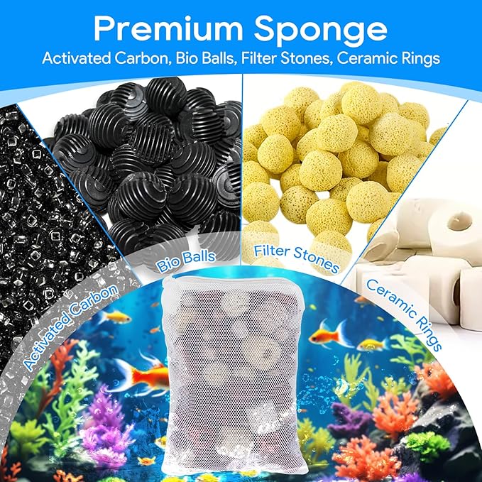 Aquarium Filter Media Bags for Aquarium with Zipper, Fine Mesh Bag Reusable Strong Polyester for Activated Carbon, Bio Filter Balls, Ceramic Rings, Filter Stones, White 10PCS 3.93" x 5.9"