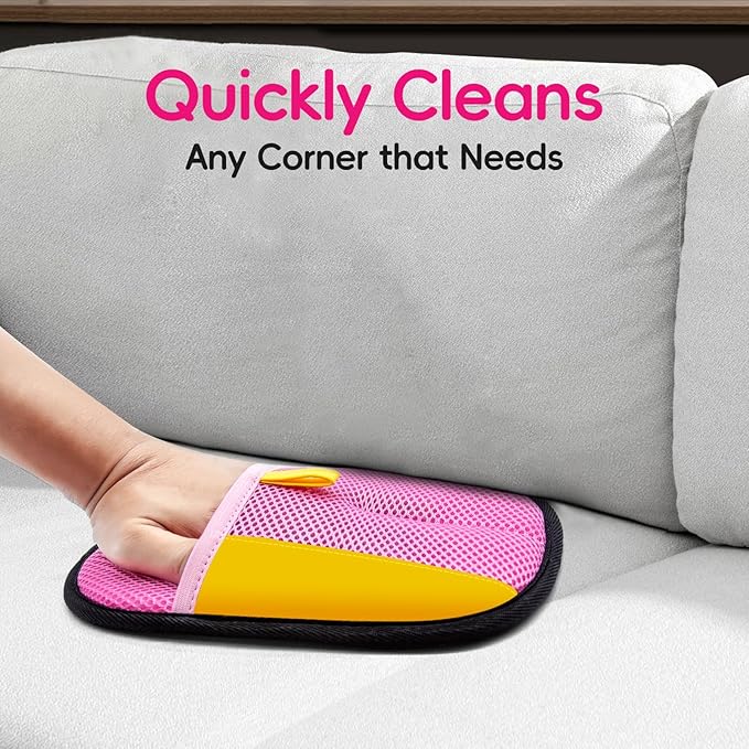 Upgraded pet Hair Removal Gloves, Reusable pet Hair Removal Gloves, Powerful cat and Dog Hair Removal, Suitable for Clothes、Sofas、Carpets、car Seats etc. (2PCS Pink)