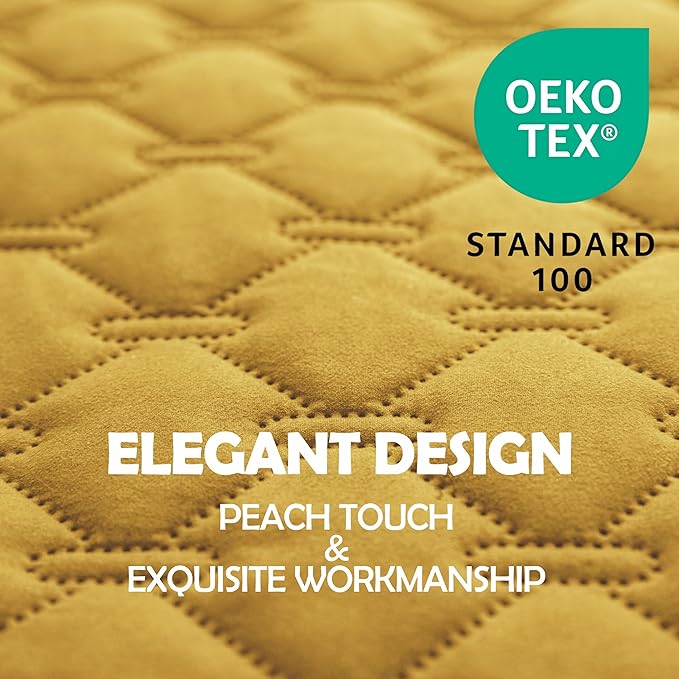 gogobunny 100% Double-Sided Waterproof Dog Bed Cover Pet Blanket Sofa Couch Furniture Protector for Puppy Large Dog Cat, Reversible (68x82 Inch (Pack of 1), Dark Yellow/Light Yellow)