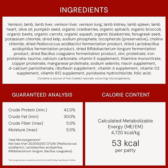 Stella & Chewy's Freeze-Dried Raw Dinner Patties - Venison Blend Recipe - High Protein Grain-Free Puppy & Dog Food - Perfect For Picky Eaters - 5.5 oz