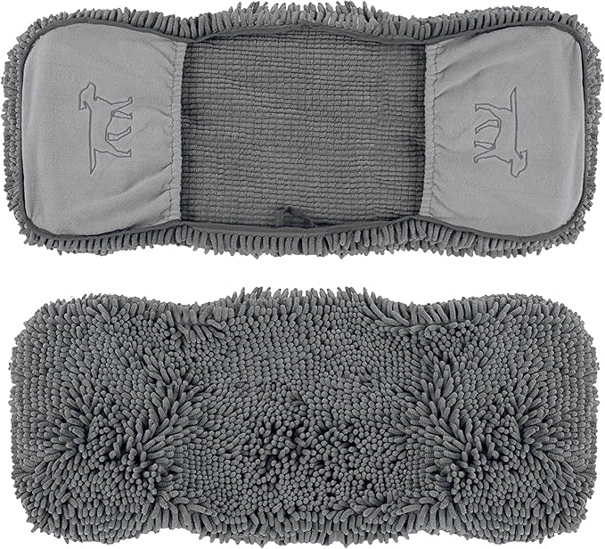 Tuff Pupper Quick Dry Towel for Dogs | Ultra Absorbent Microfiber Shammy | Extra Large 35x15 Size Dog Bath Towel | Comfortable Hand Pockets | Indoor Outdoor Use | Durable Material | Machine Washable