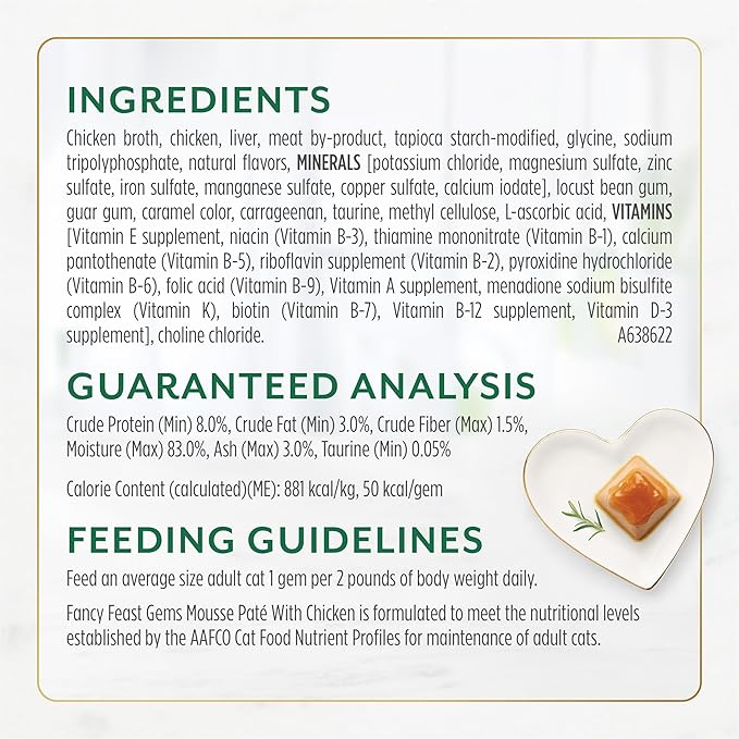 Fancy Feast Gems Pate Cat Food Mousse With Chicken and a Halo of Savory Gravy Cat Food - (Pack of 8) 4 oz. Boxes