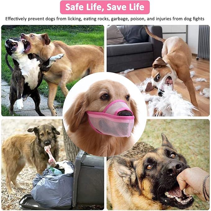 Crazy Felix Nylon Dog Muzzle for Small Medium Large Dogs Dachshund Beagle Poodle Labrador, Air Mesh Breathable and Drinkable Pet Mouth Guard for Anti-Biting Chewing Scavenging