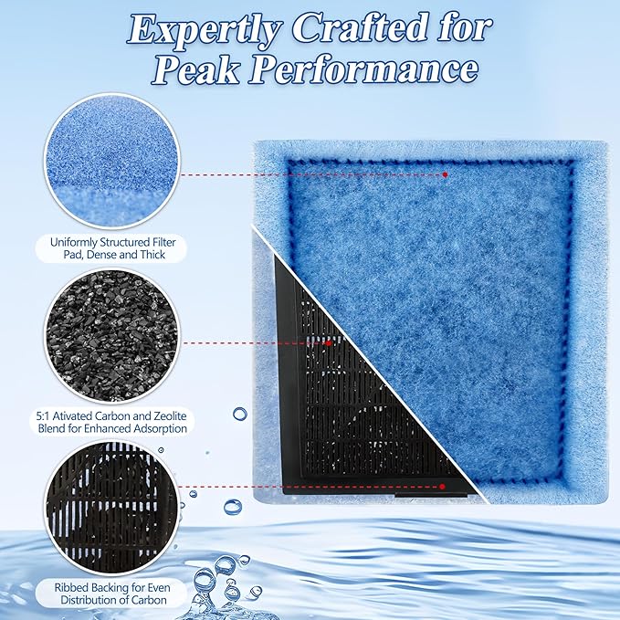 Aquarium Filter Cartridge for Fish Tank: 10-Pack for Rite-Size C & EZ-Change #3 Replacement Cartridge Compatible with Marineland Penguin PRO 275/375 & Original 200/350 & Aqua-Tech Filter 20-40/30-60