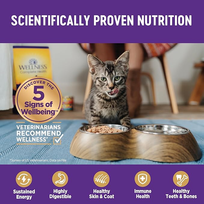 Wellness Complete Health Minced Adult Wet Cat Food, Natural, Protein-Rich, Grain Free, 3 Ounce, 24 Pack, (Tuna Entrée)
