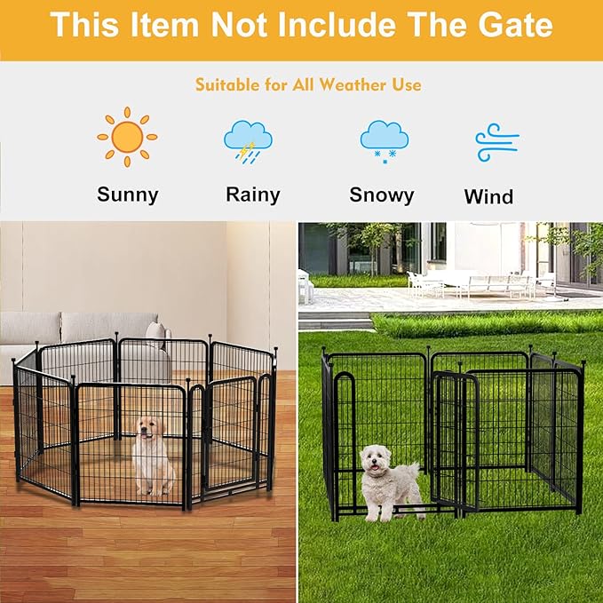 Garden Fence 36 Inch 14 Panels Without Gate, Inside and Outside, Total 31 Ft(l) Garden Fence for Yard and Dog, Black Dog Pen, Heavy Duty Pet Puppy Exercise Pen for Rv Camping