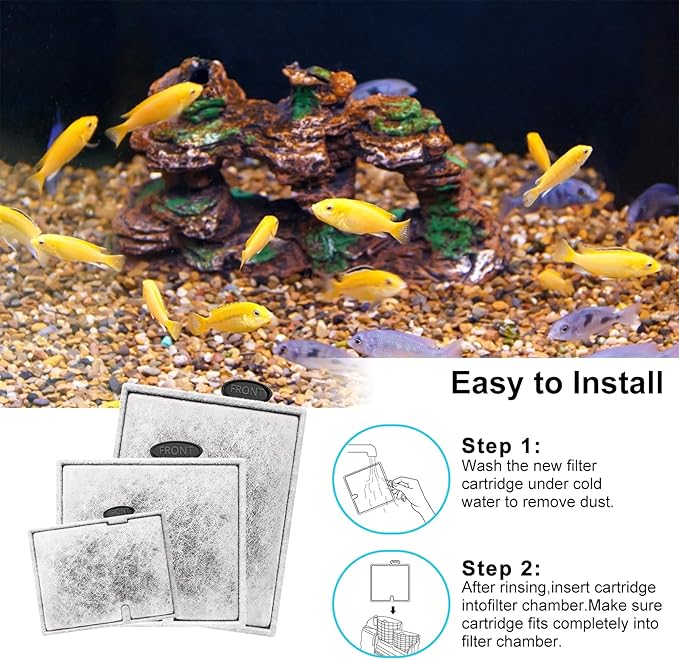 16 Pack Small Aquarium Filter Cartridges Compatible with Aqueon Replacement Filter Cartridges Compatible with Aqueon QuietFlow E Internal Power Filter Size 10 and Minibow Aquarium Filters Size 1/2.5/5