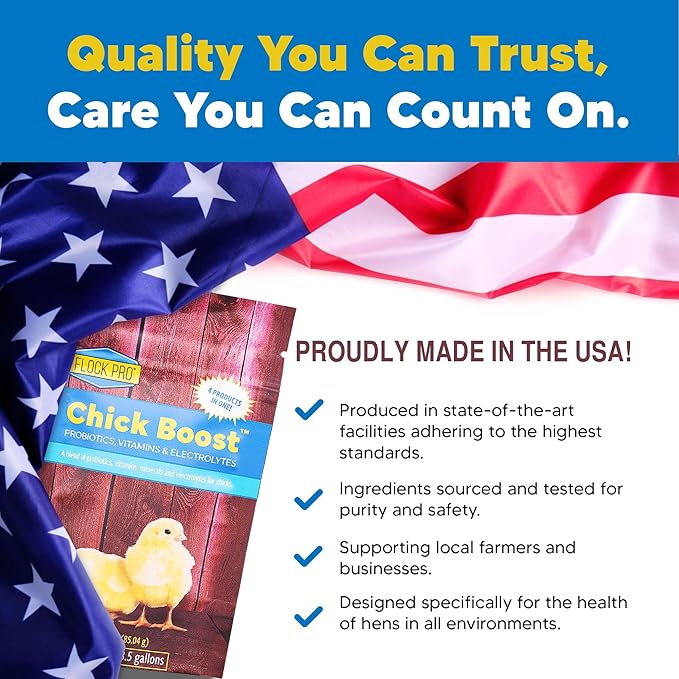Equerry's Flock PRO Chick Boost Probiotic - Probiotics, Vitamins, Minerals and Electrolytes for Chickens | Chicken Vitamins and Supplements for All Poultry - 5lb
