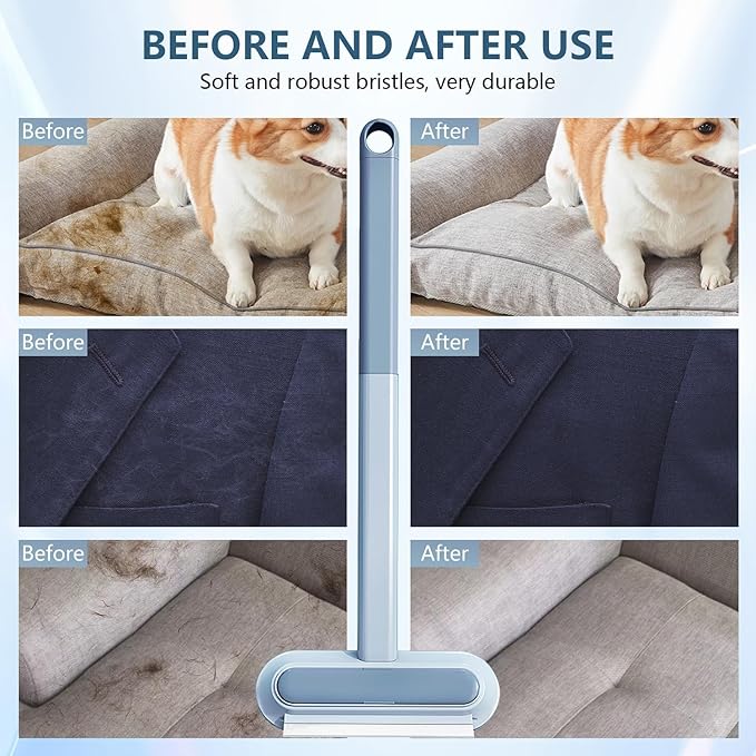 Reusable Pet Hair Remover Brush Multifunctional Long Handle 2025 New 4 in1 Cat and Dog Hair Removal for Couch Washable Lint Cleaner for Dog and Cat Hair, Gentle on Furniture
