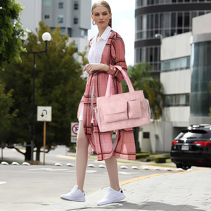 Dog Carrier Purse, Fashion Leather Pet Carrier Bag, Airline Approved Soft Sided Cat Travel Tote Bag with Pockets Pink