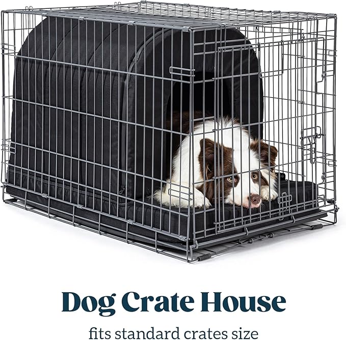 Orthopedic Dog House - Outdoor Waterproof Dog Shelter w/Porch - Indoor Pet House w/Egg-Crate Foam - Cooling - Machine Washable - Ideal for Small Breeds & Fits 24-Inch Crate - 23"x16"