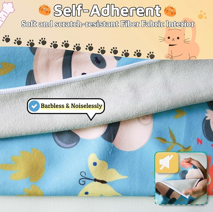 Cat Wrap for Grooming-Premium Cat Grooming Wrap Cat Restraint for Nail Clipping, Self-Adherent Soft Cat Blanket to Wrap Cat Anti-Scratch Anti-Escape Grooming Bag (Blue, XL(Within 17lbs))