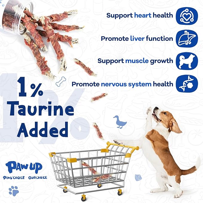 Cod Skin Dog Treats with Duck Dog Snacks High Protein and Omega-3, Natural Dog Chews w/Taurine, 12.5 oz