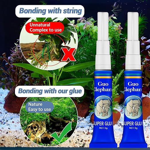 Aquarium Glue Fish Safety, 25Pcs Coral Reef Glue for Plants Moss, Coral, Stone, Wood Aquascaping, Quick Drying (25)