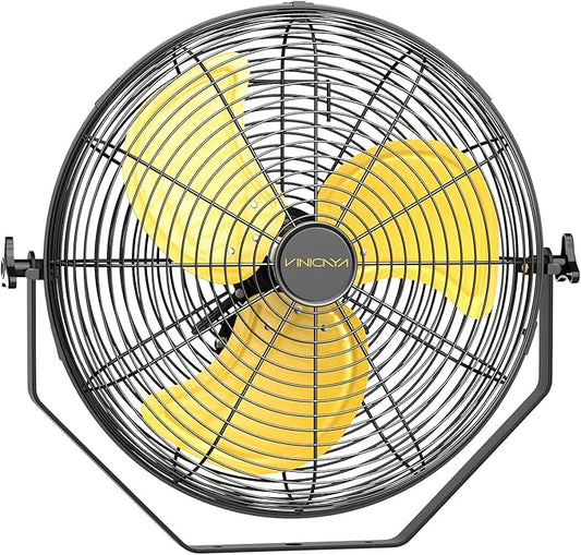 18 Inch Industrial Wall Fan, 4800 CFM Metal Wall Mount Fans with Poweful Motor, 3 Speed, Heavy Duty Fan Indoor for Covered Patio, Greenhouse, Gazebo, and Garage, UL Listed