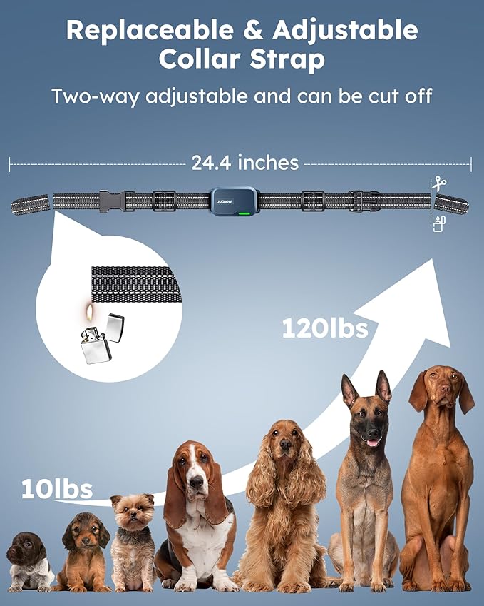 Jugbow Dog Shock Collar 2 Dogs (10-120Lbs) - 4200FT Dog Training Collar with Remote IPX7 Waterproof Electric Collar with 4 Training Modes, Rechargeable e-Collar for Lager Medium Small Dog Cyan Blue