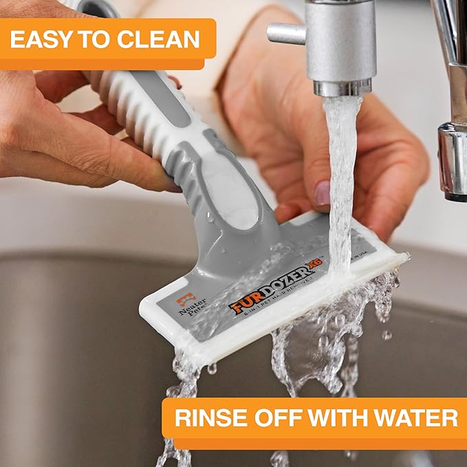 FurDozer X6 Pet Hair Remover & Auto Detailing Tool - Cat & Dog Hair Remover for Carpets, Car Interiors, Couches, Bedding, & Furniture - Reusable Pet Hair Removal Tool for Cat and Dog Fur & Lint, Grey