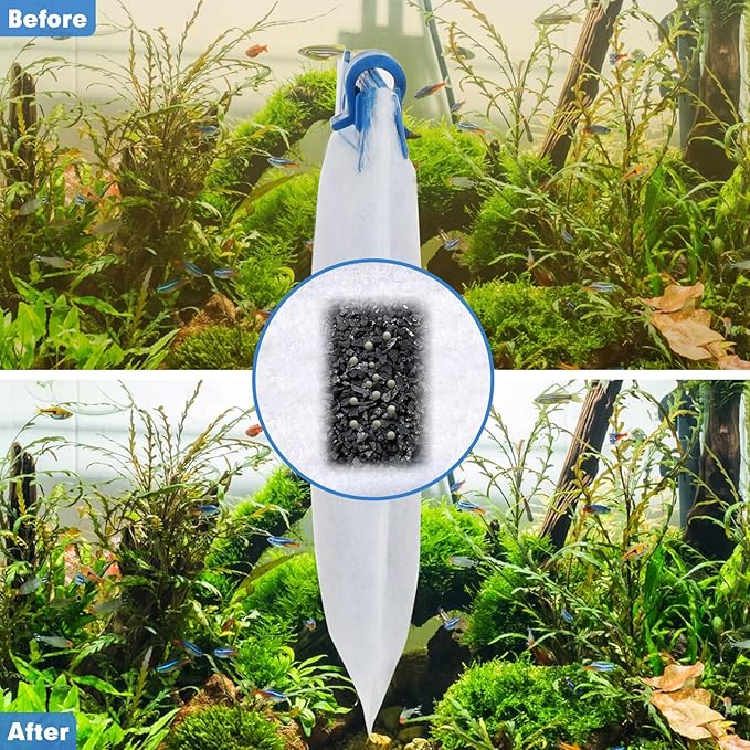 fishkeeper 16 Pack Medium Filter Cartridges Compatible with Tetra Whisper Bio-Bag Filters Replacement Filter Cartridges for Whisper Filters 10i / IQ10 / PF10 and TetraFauna ReptoFilter(Ready to Use)