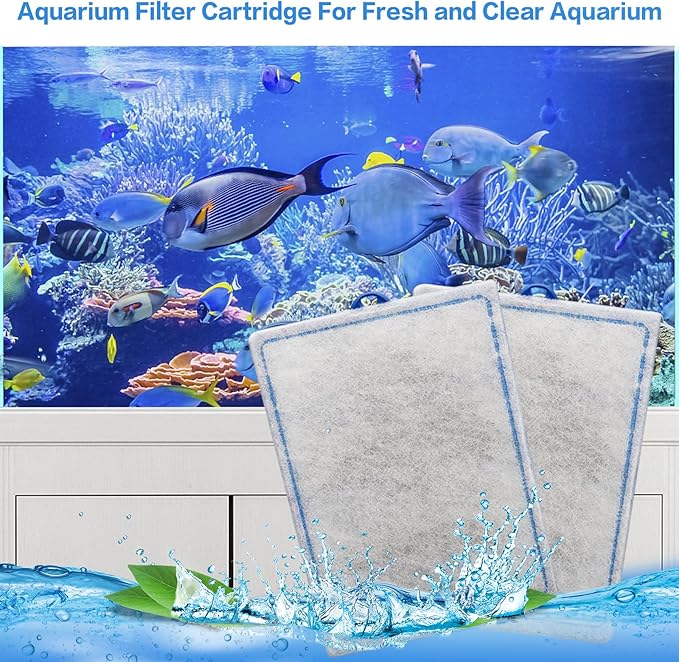 16 Count Assembled Large Filter Cartridges Compatible with Tetra Whisper Bio-Bag Filters 20i 40i IQ20/30/45/60 PF20/30/40/60, Large Replacement Filter Cartridges for Whisper Filters & Aquariums