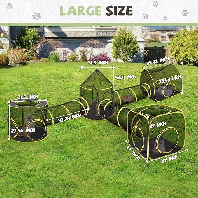 Outdoor Cat Enclosures for Indoor Cats, Outdoor Cat Tent with Tunnel for Multiple Cats, Cat Playpen for Pet Kitty Rabbits Ferrets Puppy and Other Small Animals, (Styles 6)
