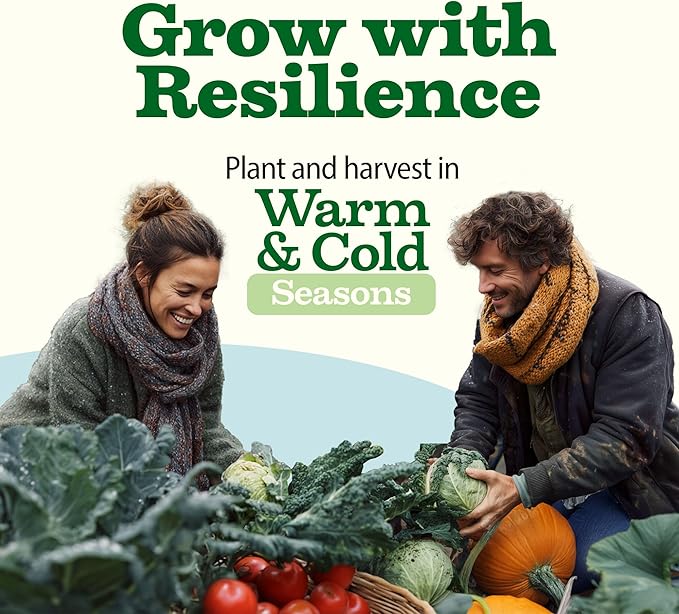 HOME GROWN 𝗨𝗦𝗔 𝗣𝗥𝗘𝗠𝗜𝗨𝗠 55 Vegetable Seeds Pack 28,000+ Non-GMO Heirloom Seeds for Planting, Spring Fall Winter Garden Kit, Survival Seed Vault for Preppers & Gardeners, Gift for Men & Women