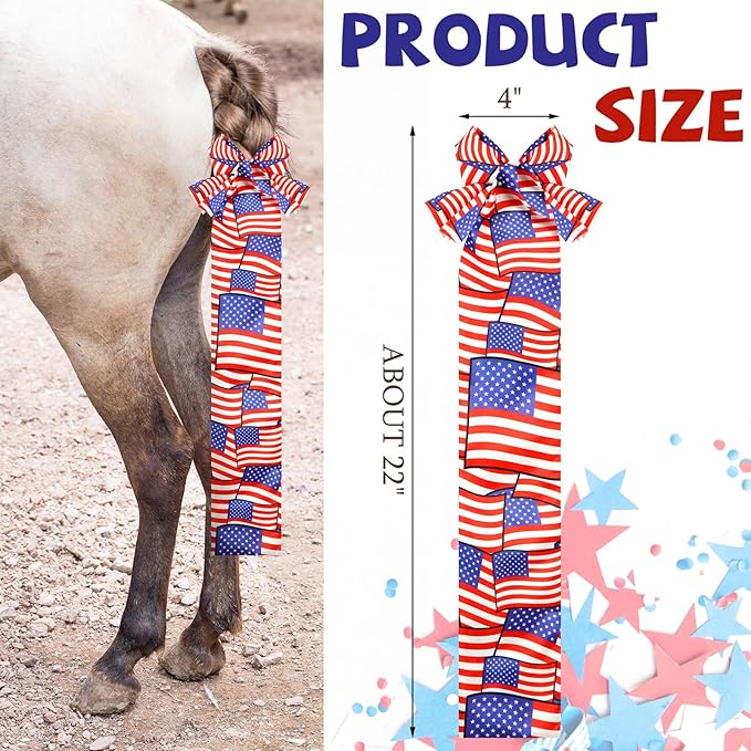 6 Pcs Horse Tail Bag Breathable Guard 22" Slip on Horse Care Tail Wrap 2 Strand Closure Straps Grooming Supplies to Keep from Dirt Breakage Rubbing 6 Designs(Modern Style)
