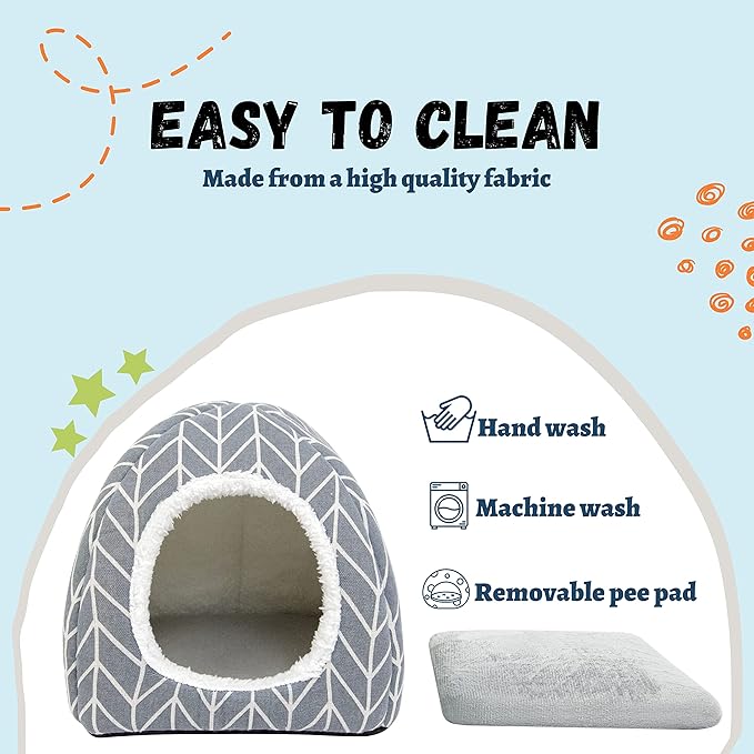 2 Pack Guinea Pig Hideout Bed Rabbit House Cave Accessories Cozy Hide-Out for Bunny Hedgehog Ferret Chinchilla&Other Small Animals