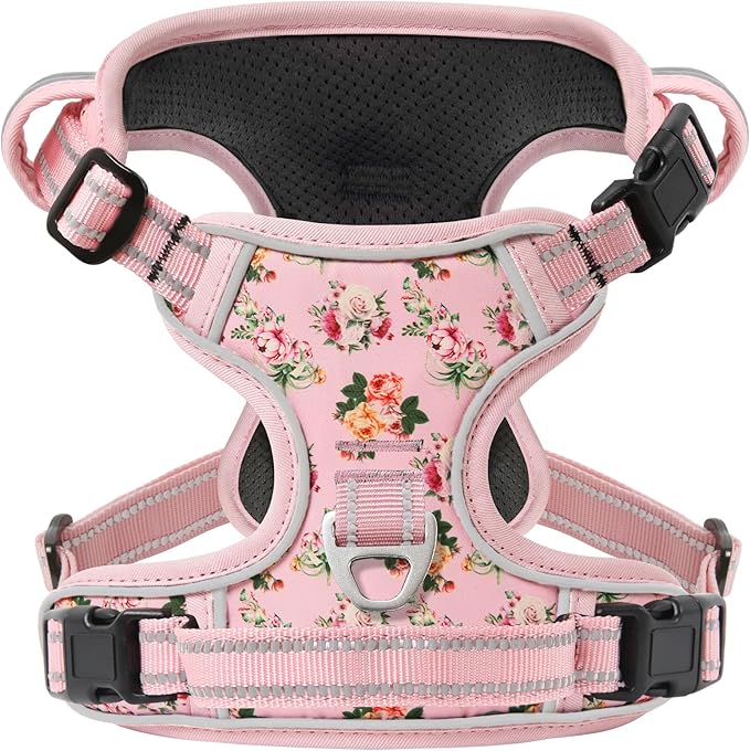 Timos Dog Harness,NO Need Go Over Dogs Head 3 Snap Buckles Pet Harness with 2 Leash Clips,Adjustable Soft Padded No-Pull,Reflective No-ChokeOxford Vest for Small Medium Large Dogs,X-Large (Pack of 1)